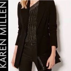 Karen Millen Black Fitted Pin Stripe Blazer Size 6